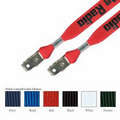 3/4" Nylon Lanyard w/ Double Bulldog Clip